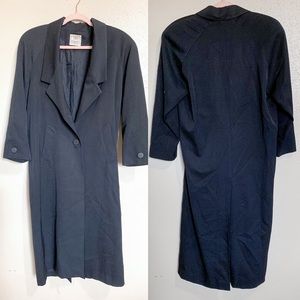 Linda Richards Black Trench Coat SZ 2